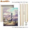 RUOPOTY Paint By Numbers Tower Landscape Wall Art Unique Gift Acrylic Home Decor Hand Painted Coloring Seaside For Living Room