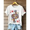 T-shirt con Motivo Carte da Gioco da Uomo Stampa 3D Maniche Corte Bianche Poker T-shirt Estiva Casual Top Popolari T-shirt Poker