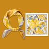 Elegant Silk Scarf Women 53x53cm Pure Mulberry Square Neck Floral Print Lightweight Accessory
