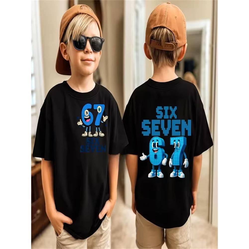 Summer 67 Meme T-Shirt for Men's Funny Digital Print Short Sleeve Tee Loose Comfortable Tops Streetwear Fashion Women Clothes