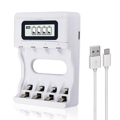PALO 4 Slots LCD Easy Display Battery Charger With USB Input Wire for 1.2V AA / AAA NiCd NiMh Rechargeable Batteries