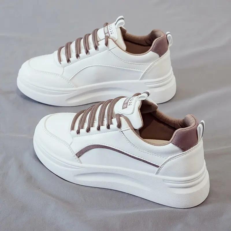 Shoes for Women's Sneakers Leather Shoes Casual Flats Sneakers Female Fashion Comfort Vulcanized Platform Shoes Zapatos De Mujer