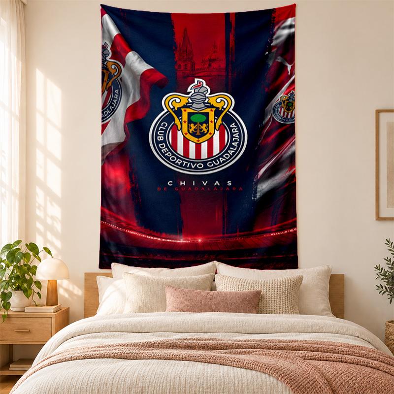 Deportivo Guadalajara Tapestry Highquality for Decorating Living Room Bedroom Dorm Walls Ideal As Bedroom Wallart Orholiday Gift