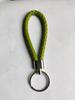 Woven Leather Cord Metal Keychain Pendant