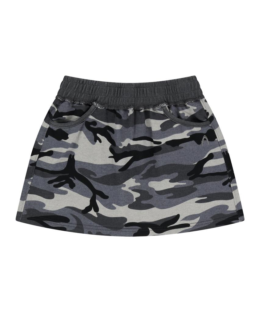 Akam Camouflage Logo Sweat Skirt (Gray)