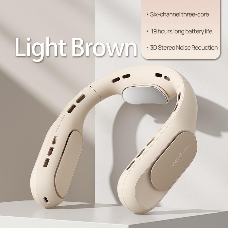 

Портативный вентилятор для шеи, перезаряжаемый, 4 скорости, безлопастной вентилятор с металлическим шейным фиксатором, электрический безлистный подвесной вентилятор для шеи Light brown - 6