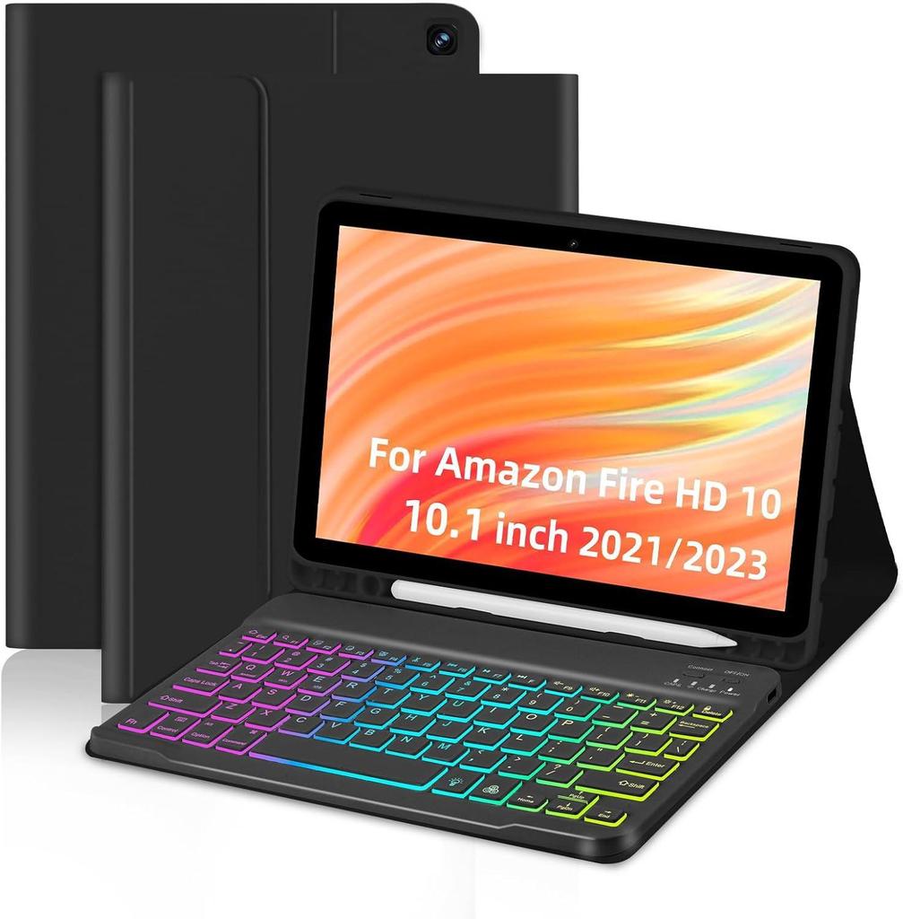 Kit Tabletă Fire HD 10.1" cu Tastatură Magnetică Bluetooth și Protecție Iluminată 11