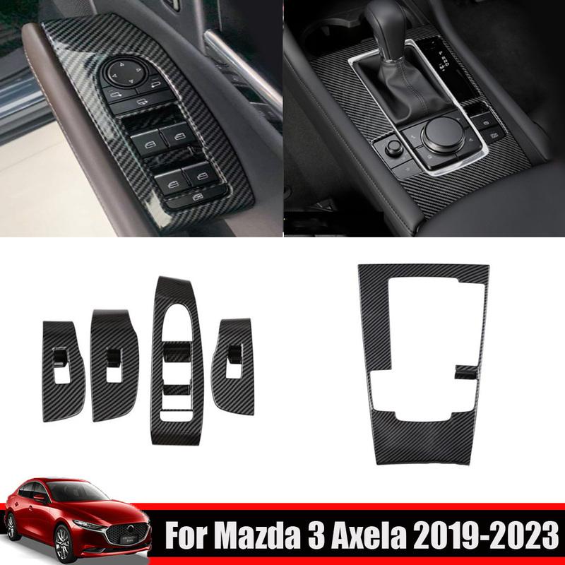 LHD RHD For Mazda 3 BP - ABSwindow rise switch panle Central Console Gear Shift Panel front Water Cup Cover Accessories