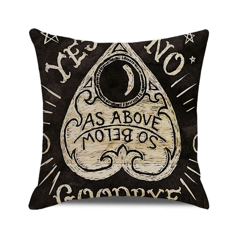 Halloween Trick or Treat Linen Cushion Cover 45x45cm Cartoon Sofa Pillow Case