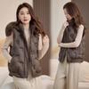 Hooded large fur collar cotton vest removable hat autumn and winter down cotton vest fashion thermal vest jacket batch