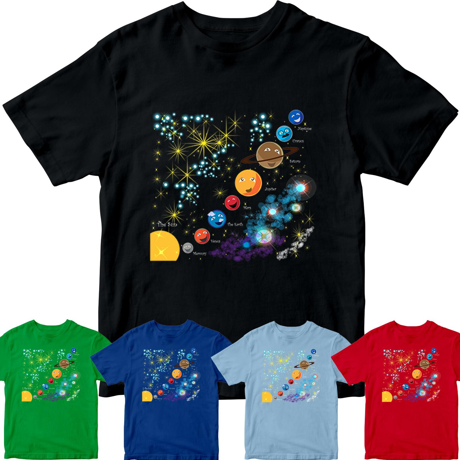 The Solar System Funny Boys Girls Classic Tee Top Kids T-Shirt #P1#OR#A 3XL