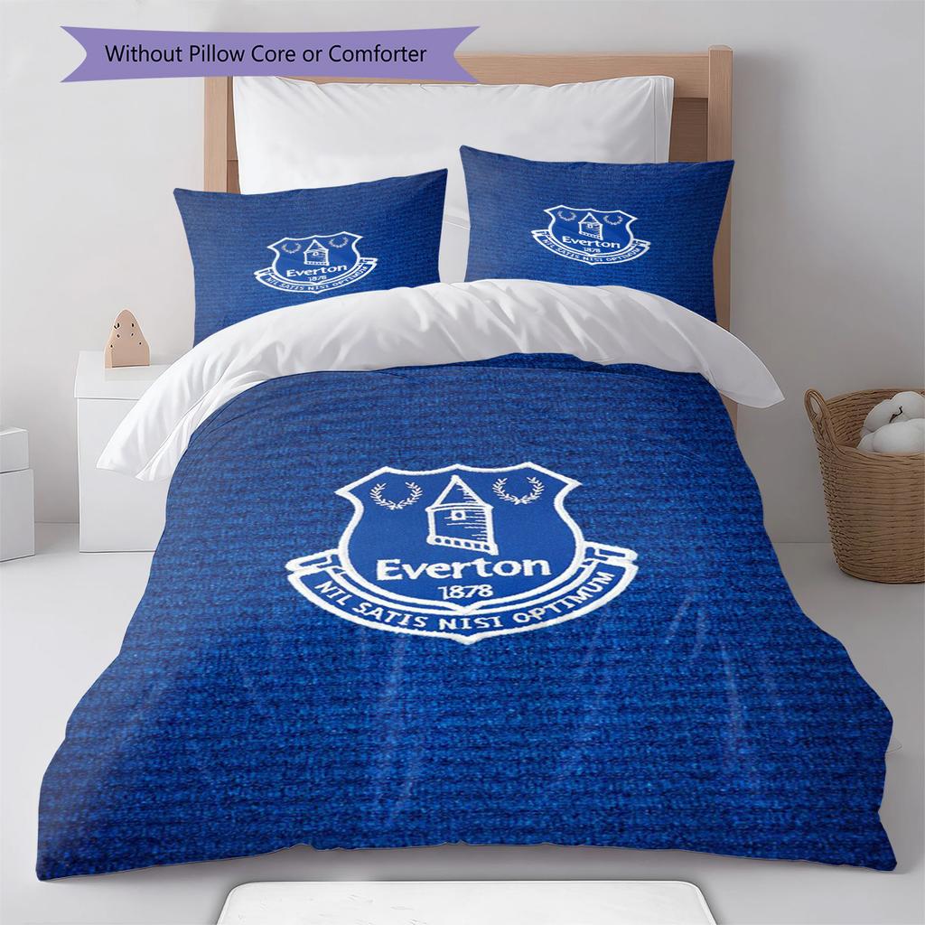 Everton Pattern Bedding Set Quilt Cover Pillowcase Home Decor Gift (1 * Duvet Cover + 2 * Pillowcase, Without Core)
