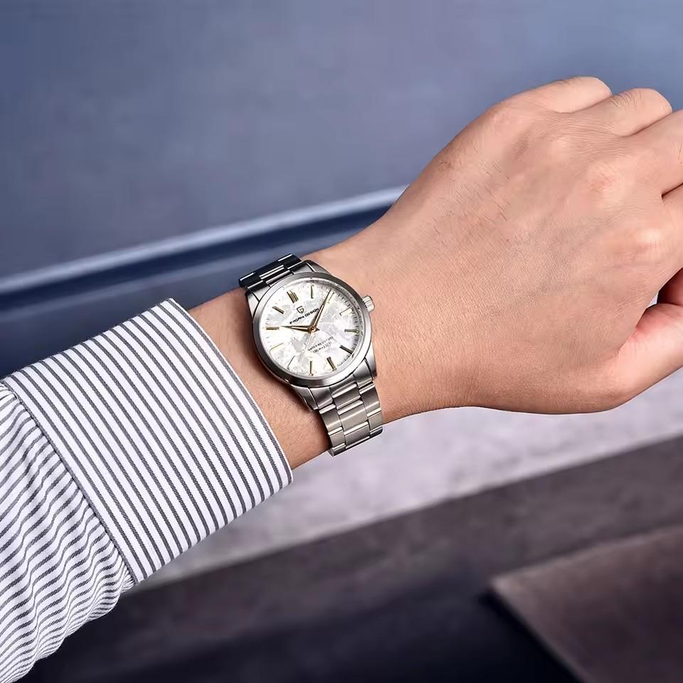 PAGANI DESIGN 40MM Meteorite dial Men Quartz Watches Luxury Business Sapphire 316L Stainless Steel 100M Waterproof Watch For Men
