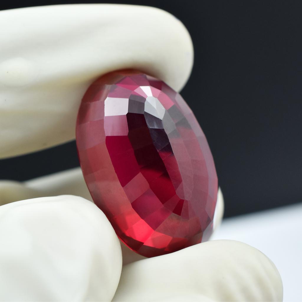 Natural Red Ruby Loose Gemstone Bloody Oval Cut 52.55 ct for Jewelry Making and Gem Collections
