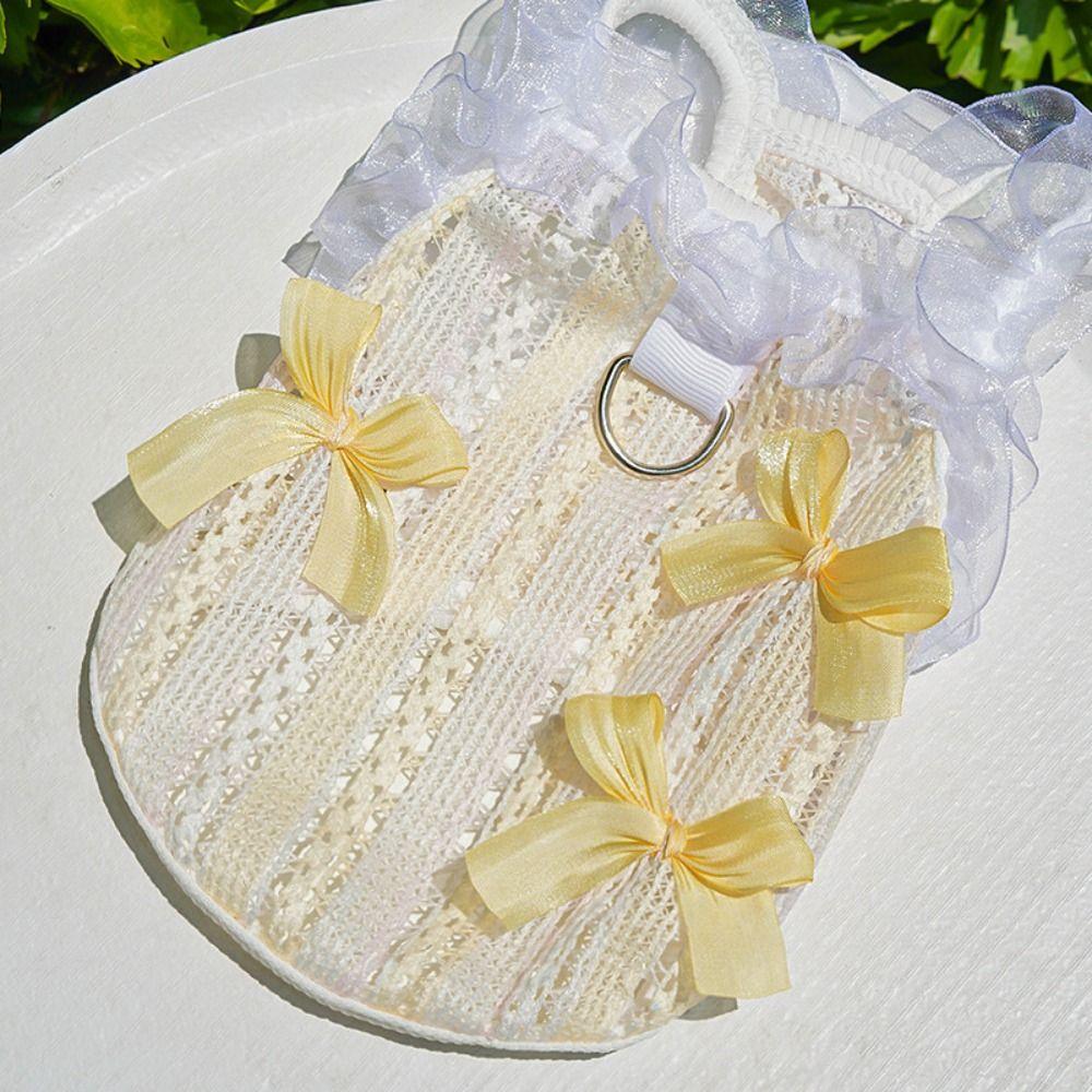 Elegant Pet Vest Shirt Hollow Dog Clothes Comfortable Cat Dress  Autumn