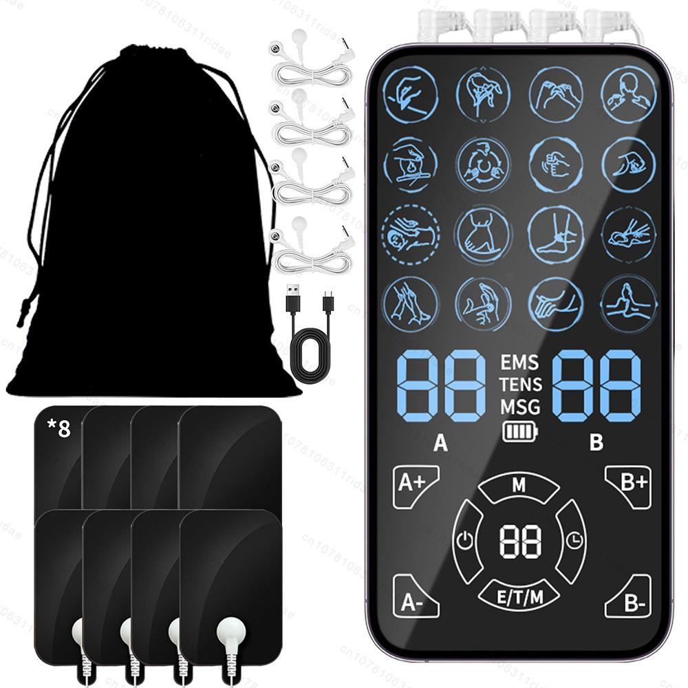 16 Tens Electric EMS Acupuncture Body Massage,Tens Muscle Stimulator Therapy Slimming Machine Electro Stimulator Digital Therapy