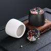 Classical Tea Pot Frosted Black White Sealed Candy Snack Coffee Bean Storage Pot Household Porcelain Tea Warehouse Foodcontainer