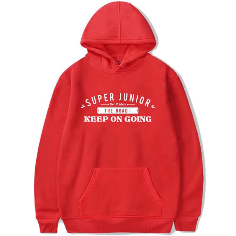 Korean Kpop K-pop SUPER JUNIOR Hoodie The Road Keep On Going Same Paragraph Hoodie Sweatshirts Pullovers Streetwear Hoody Tops
