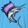 Mens Long Sleeve Fishing T-Shirt With Colorful Sailfish Print Back Design Outdoor Sports