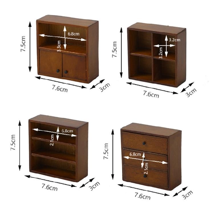 Dollhouses Furniture 1/12 Scale Wooden Display Cabinet Sideboard Model for Miniature Project Decoration and Collectors