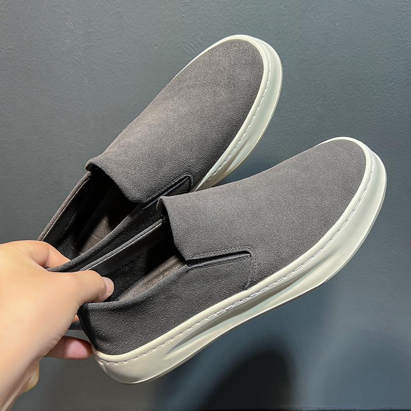 Fashion Suede Leather Men Sneakers New Driving Flats Stylish Style Man Casual Shoe Outdoor Lazy Loafers Moccasins Business Slip on Shoes