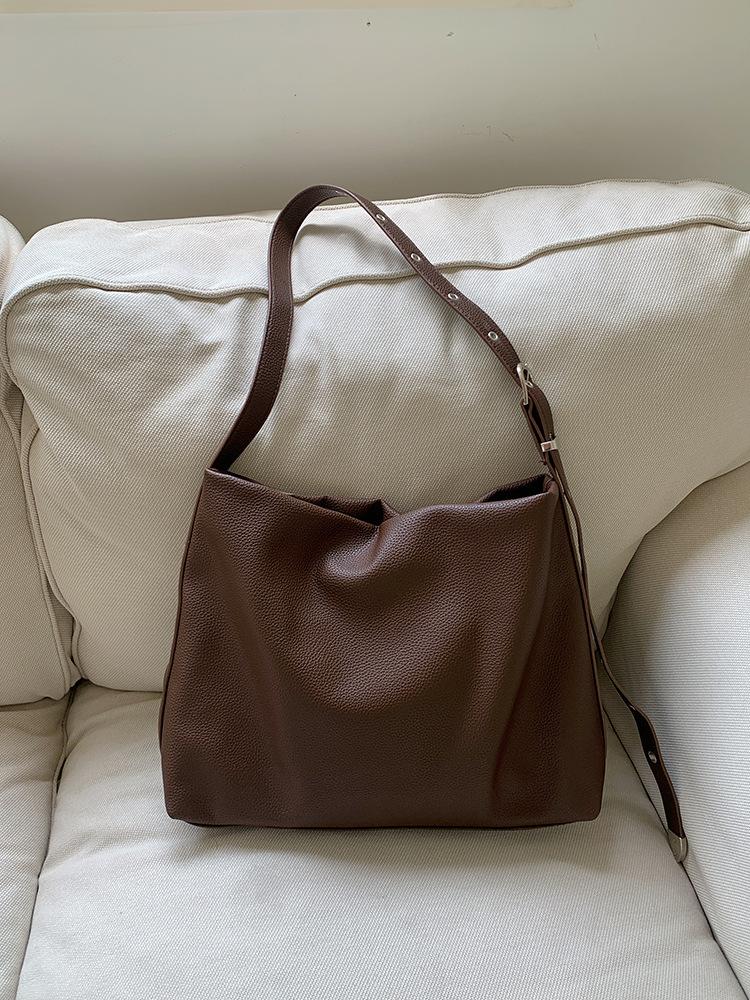 

Vintage PU Leather Women s Shoulder Bags Simple Large Capacity Female Tote Handbags Casual Daily Messenger Bag Adjustable Strap
