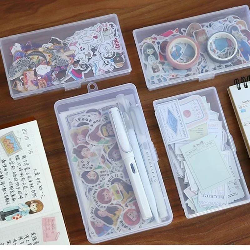 Schreibtischutensilienhalter Aufkleber Büro Transparent Kunststoff Aufbewahrungsbox Organizer Handkonto Behälter Werkzeugkoffer Mini-Box