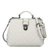 Damen Retro Doktortasche - Stilvolle Handtasche mit Diamantmuster zum Umhängen