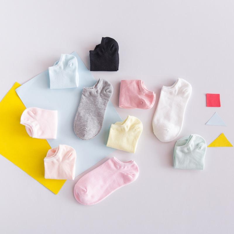 Women's Summer New Solid Color Candy Color Boat Socks