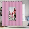 Floral Shower Curtain Botanical Print Waterproof Bathroom Decor Vintage Flower Pattern Fabric Backdrop for Tub
