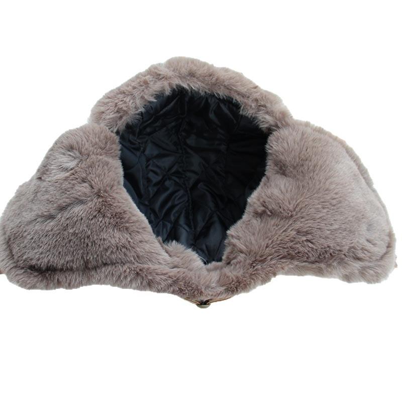 Men's and women's winter leather thickened plush warm cycling Lei Feng hat ear protection hat Northeast outdoor windproof pilot hat