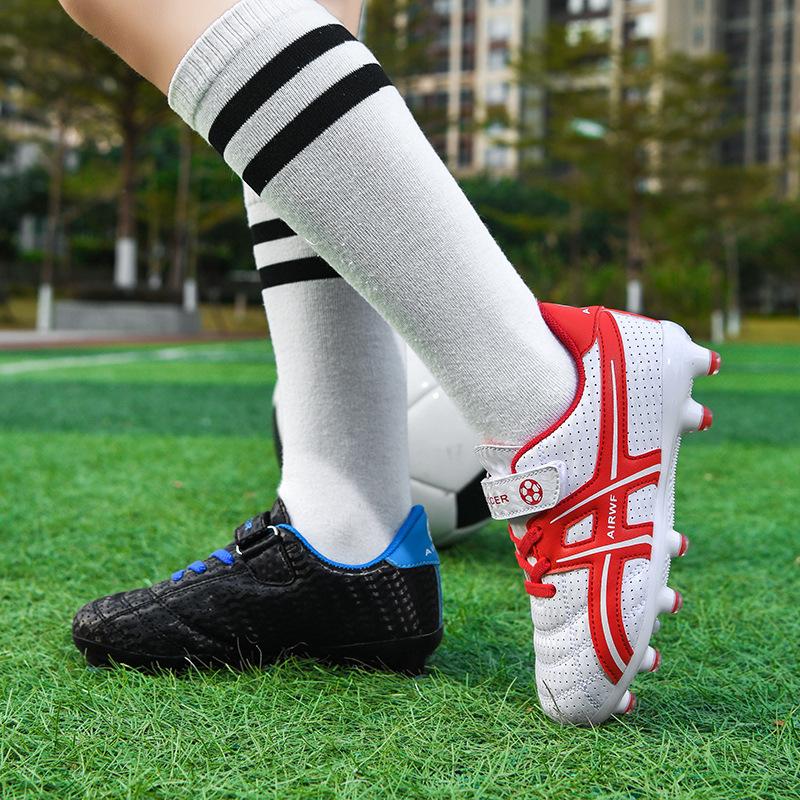 Velcro Children's Football Shoes Spiked Broken Nails Boys' Shoes Girls' Shoes Elementary School Students Game Training Sports Shoes