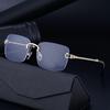 Boîte à lunettes de soleil sans monture avec bordure Lunettes de soleil Homme Lunettes tendance