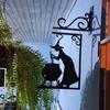 Witch Silhouette Yard Halloween Witch Boiler Metal Pendants Hangable Sculptures Ornament Signs For Party Supplies Kitchen