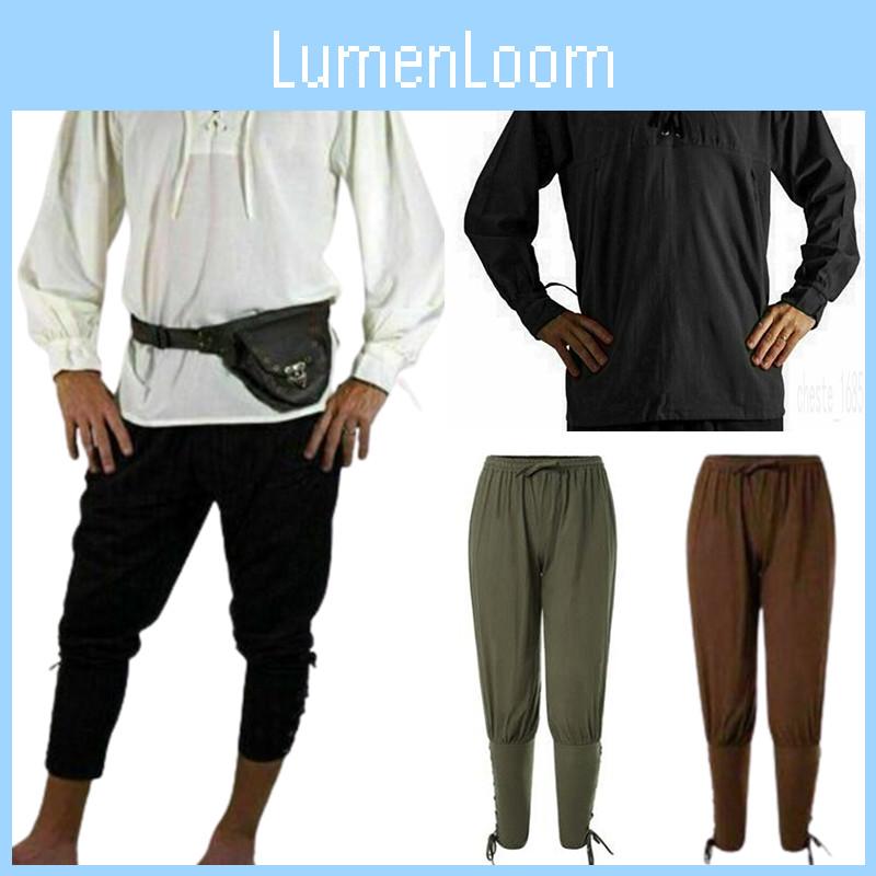 Halloween Piraten Ritter Cosplay Kostüm Hochwertiges Baumwollmisch- und Leinenmaterial Atmungsaktiv und bequem Perfekt für Comic-Con und Partys