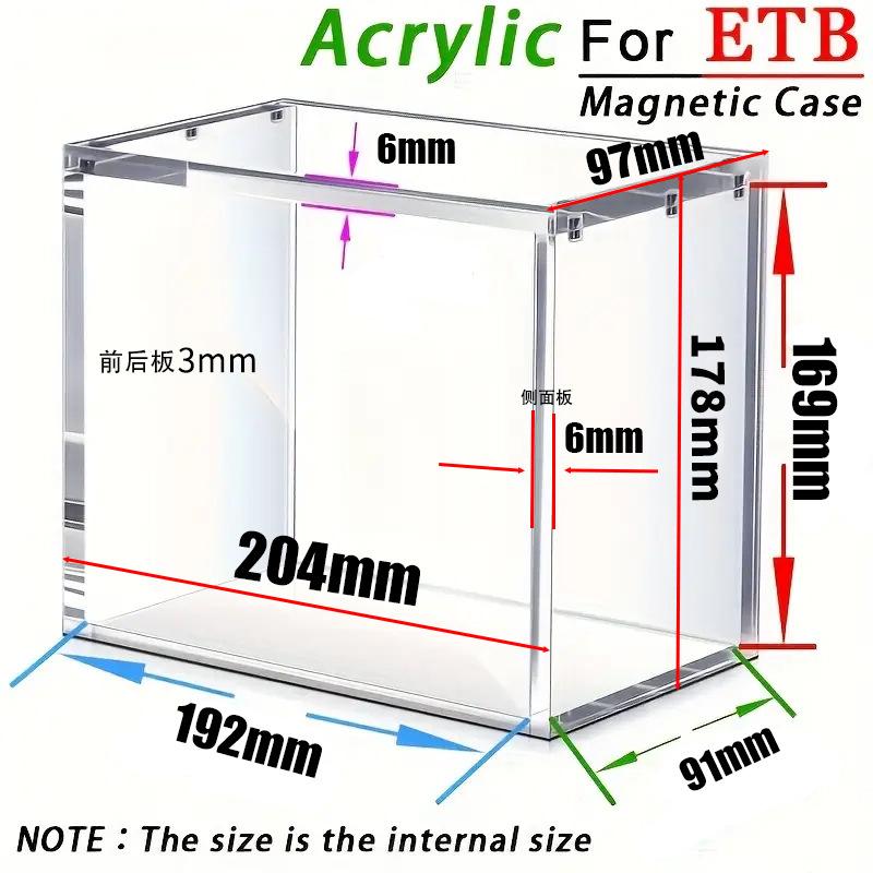 PGY 5mm Acrylic Stackable Display Case for Booster Box for ETB Clear Magnetic Closure Box Trading Cards Collectibles Clear Box