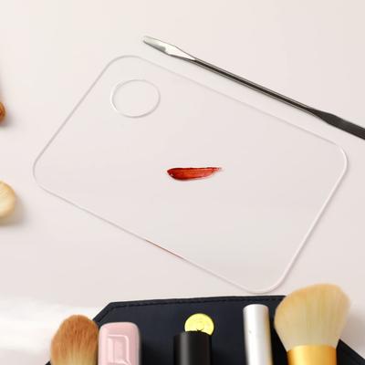 Professional Acrylic Makeup Palette - Foundation Mixing Tray with Finger Holes, Multiple Shapes for Cosmetic Blending & Nail Art