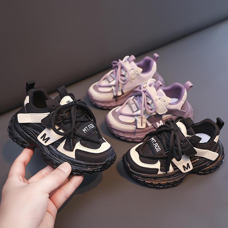 Students Running Shoes Non-slip Thick Soft Sole Kids Basketball Shoes Mesh Breathable 2025 New Children Sports Shoes Comfortable