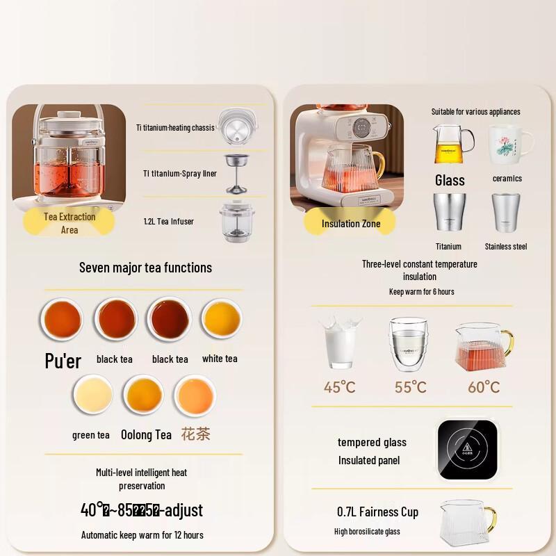 Kamjove 1.2L A-199 Multi-Function Steam Tea Maker