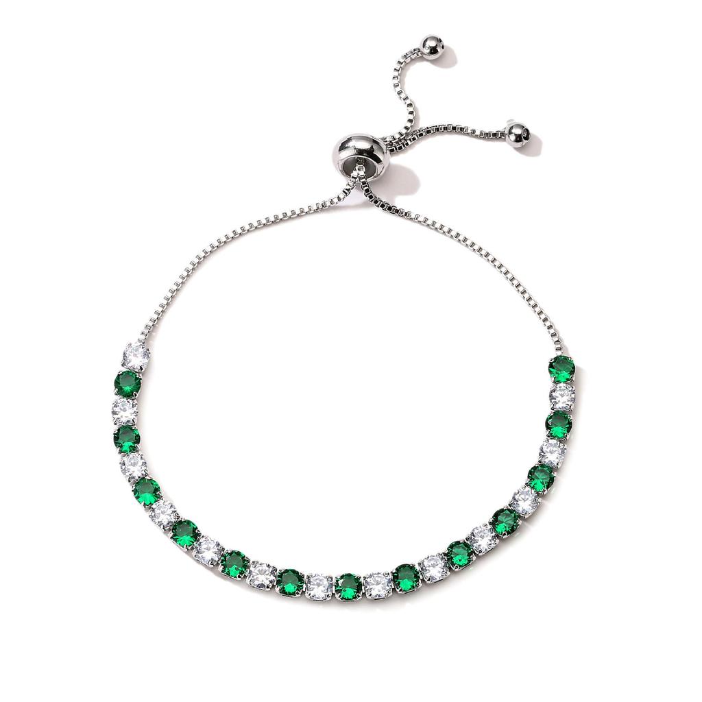 Elegant Women’s Colored Zircon Gold-Plated Tennis Bracelet