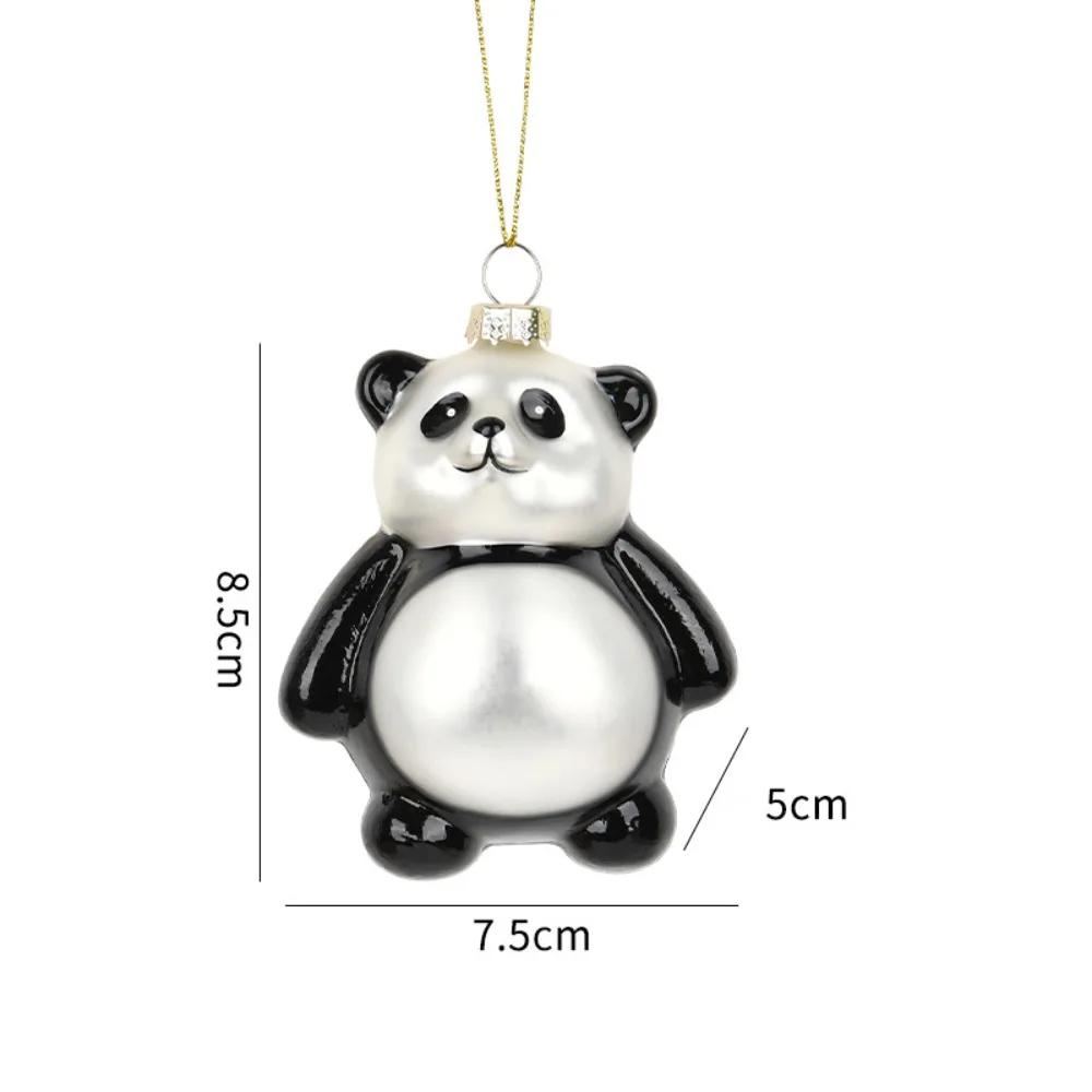 

Glass Painted Christmas Decorations Rooster Panda Elephant Shape Colorful Hanging Ornaments Christmas Ornaments L
