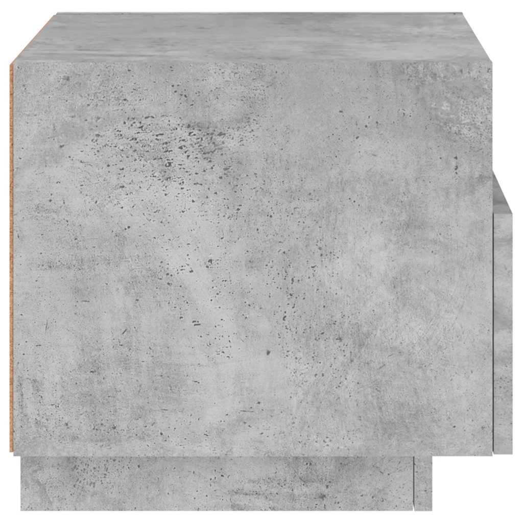 Nightstand with LED Lights Concrete Grey 40 X 39 X 37 Cm