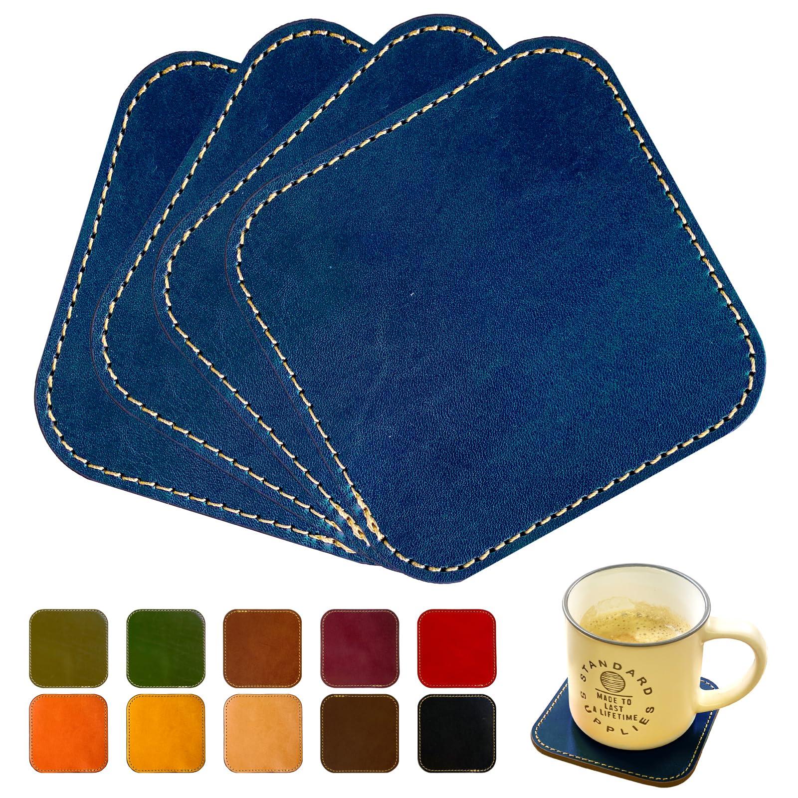 

Натуральная кожа Точиги Набор круглых подставок для кухни, Натуральная кожа, 4 шт., Стильные, Водоотталкивающие, Нескользящие, Углы, Посуда,