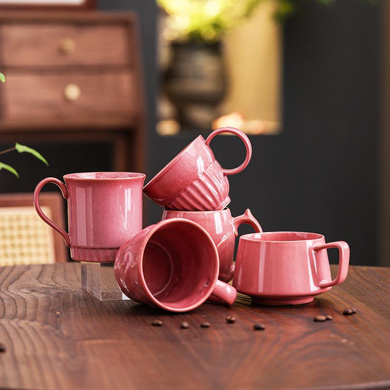 Nordic Ceramic Coffee Cup Latte Latte Flower Afternoon Tea Cup High Value Breakfast Milk Cup Mug