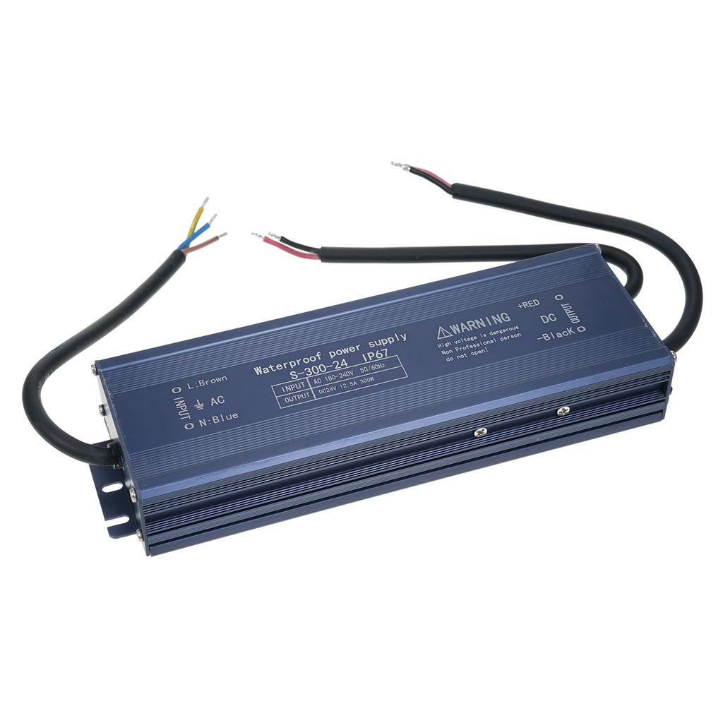 IP67 Waterproof LED Driver Switch Power Supply Transformer Adapter AC 180V-240V to DC 24V 300W Const