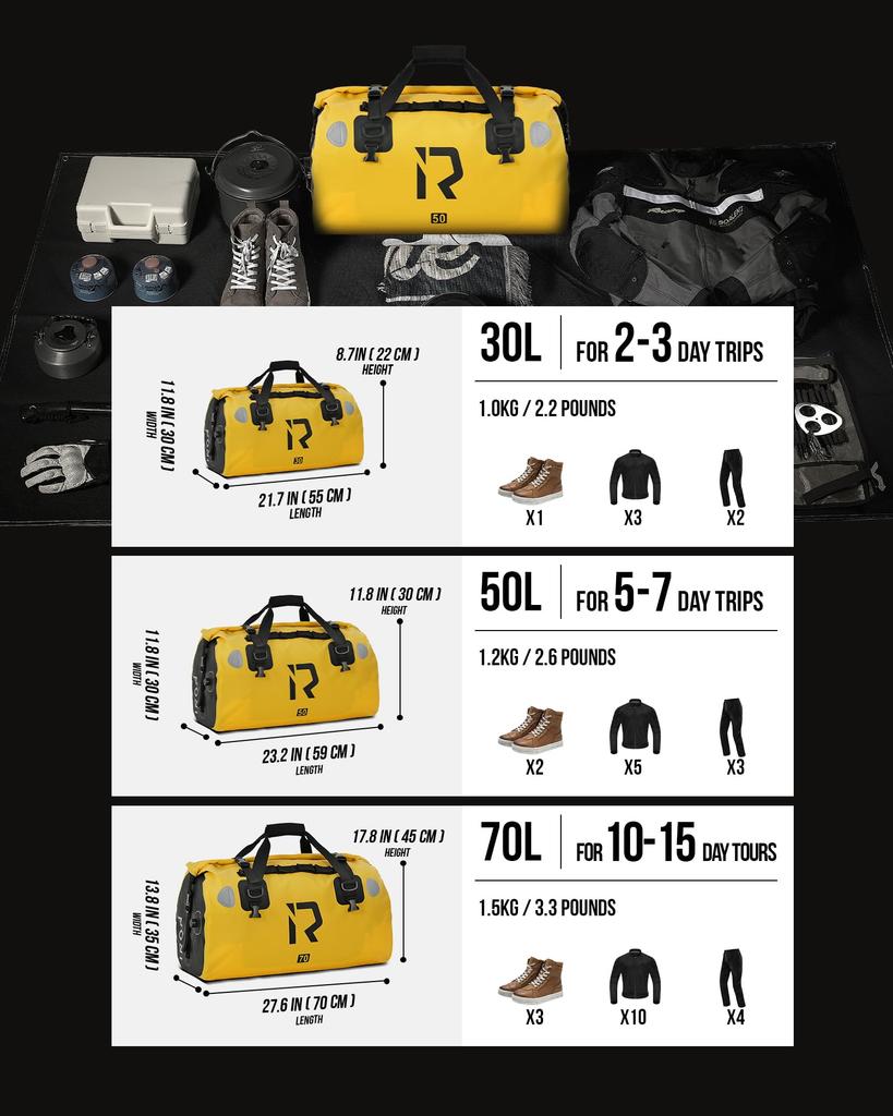 Touring Bag Motorcycle Seat Bag Fully Waterproof Large Capacity Carrier Bag Motorcycle Outdoor Duffel Bag