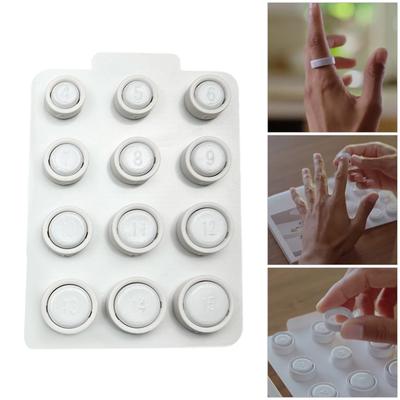 Kit Professionale di Strumenti per la Misurazione delle Dita con 12 Calibri Plastici Regolabili per Misure Accurate