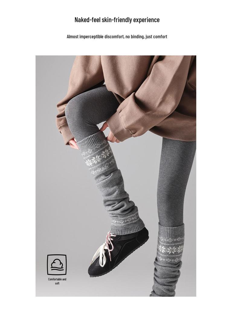 Fair Isle Retro Snowflake Knit Leg Warmers