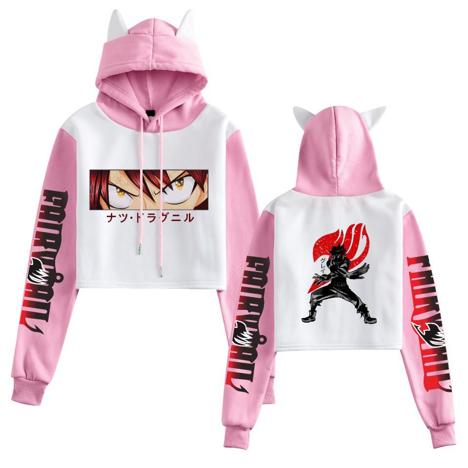 Fairy Tail Character Color Block Hooded Sweatshirt for Women