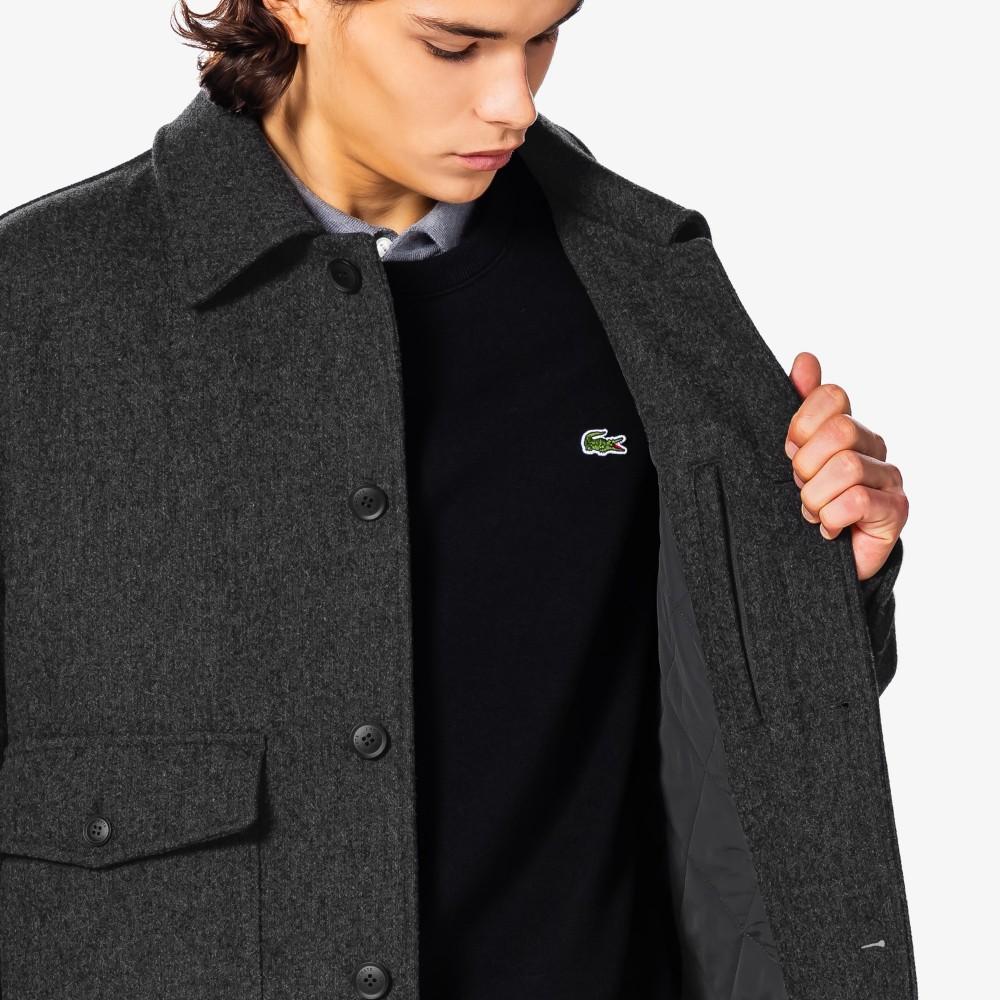 Lacoste Men's Quilted Lined Wool Drizzler Jacket BH533E-55NCCA